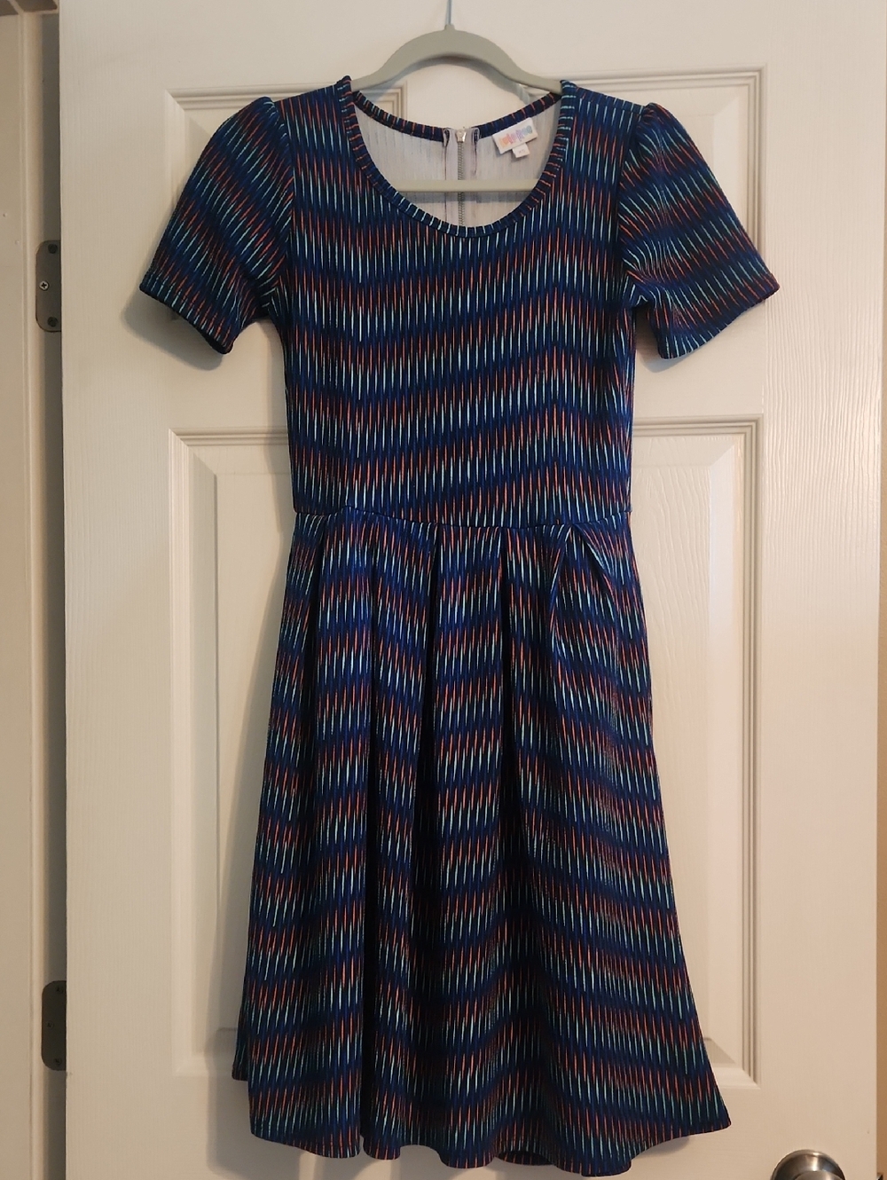 LuLaRoe Patterned Sleeve Fit & Flare Dress